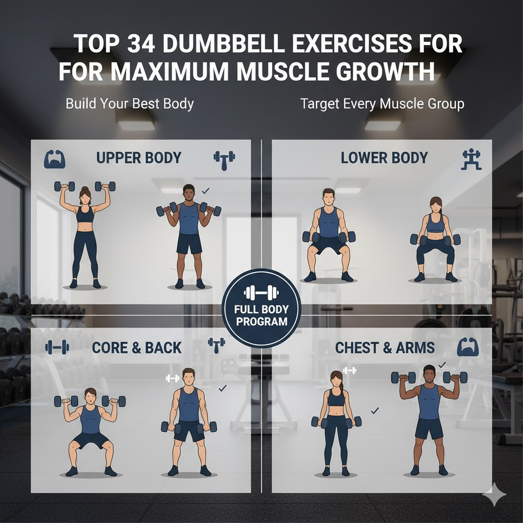 Top 34 Dumbbell Exercises for Maximum Muscle Growth