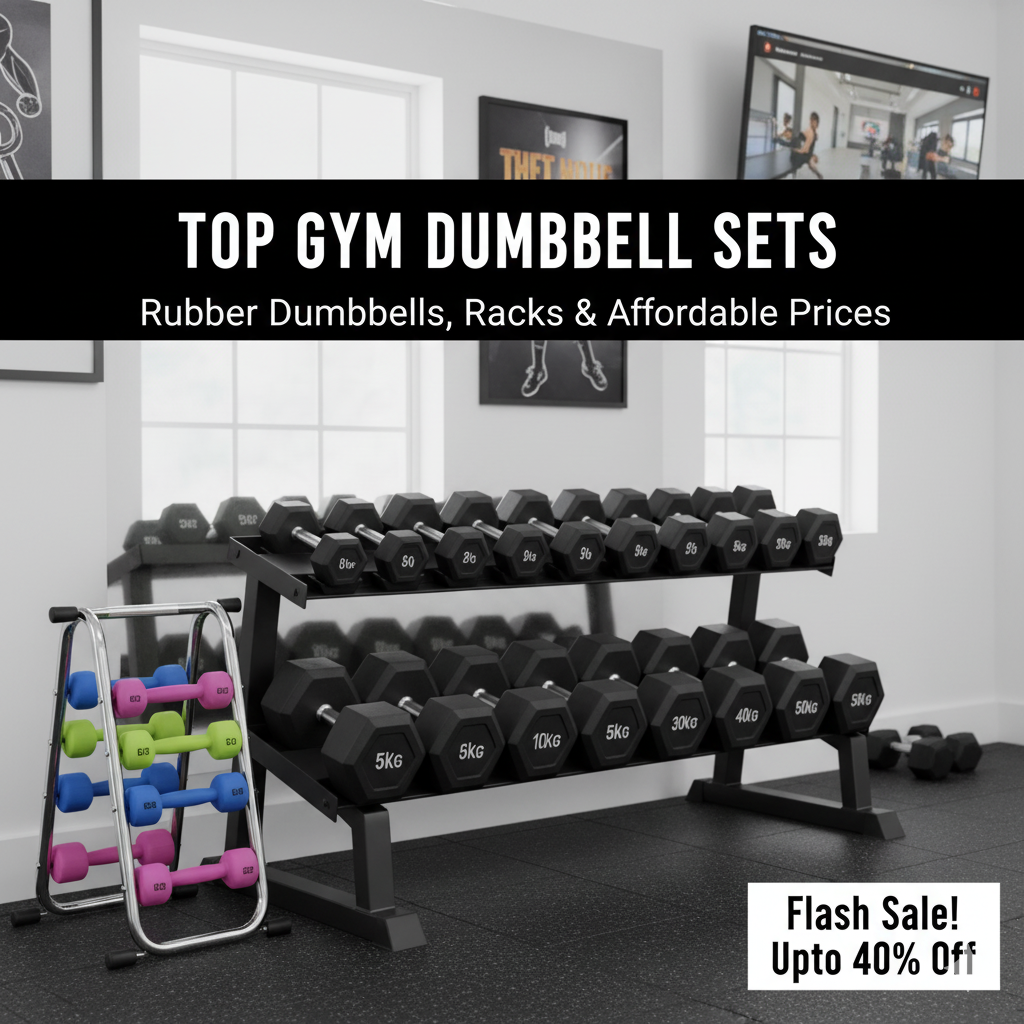 Top Gym Dumbbell Sets – Rubber Dumbbells, Racks & Affordable Prices