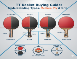 TT Racket Buying Guide: Understanding Types, Rubber, Ply & Grip