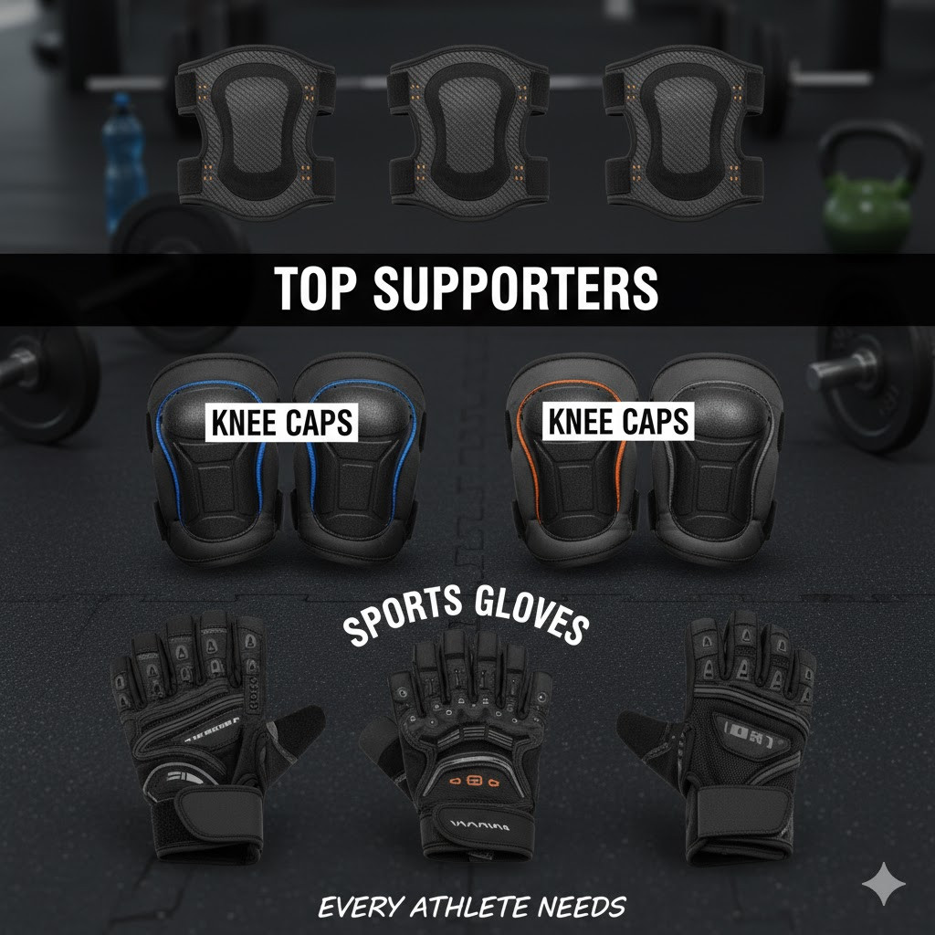 Top Supporters, Knee Caps, and Sports Gloves Every Athlete Needs