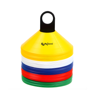 Saucer PVC Cones with Stand Regular for Agility Training,Football,Sports (Multicolour) - (Set of 50)